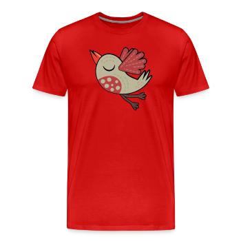 Kleiner Brauner Vogel - Männer Premium Bio T-Shirt - Rot - Vorne - Damien (186cm)