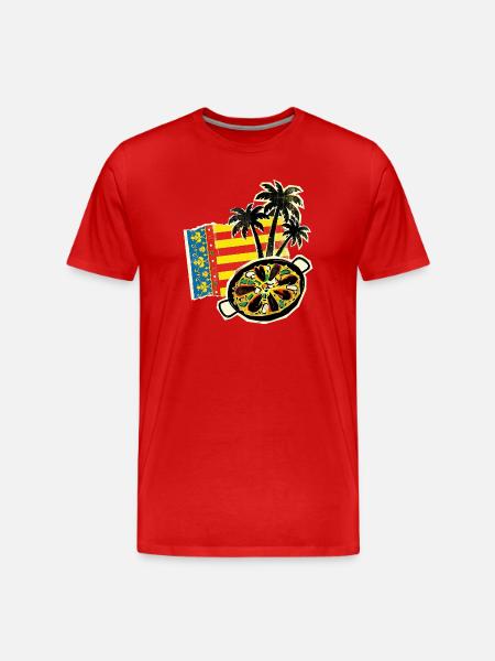 Valencia Palm Paella - Men's Premium Organic T-Shirt - red