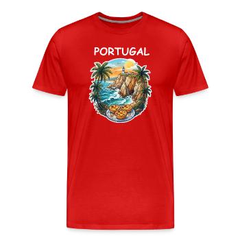 Falaises du Portugal - T-shirt bio Premium Homme - rouge - Devant - Damien (186cm)