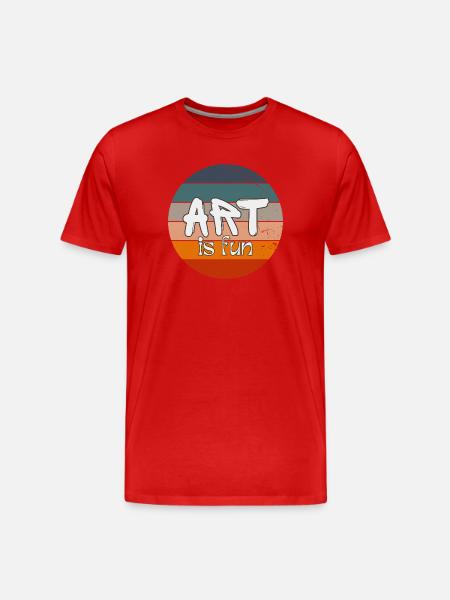 Retro Art – Art is Fun - Men's Premium Organic T-Shirt - red