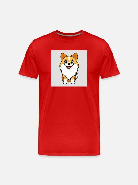 Dog Cartoon - Men's Premium Organic T-Shirt - red