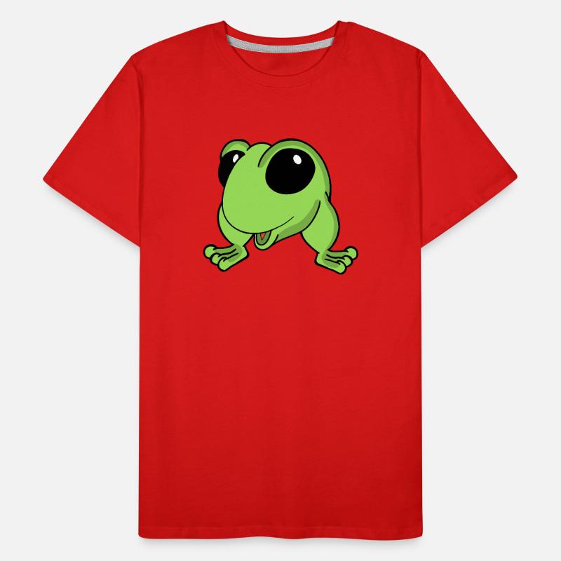 Lime Frog Cartoon Cheer Men's Premium Organic T-Shirt
