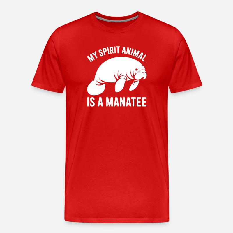 Manatee Spirit Tier - Männer Premium Bio T-Shirt - Rot