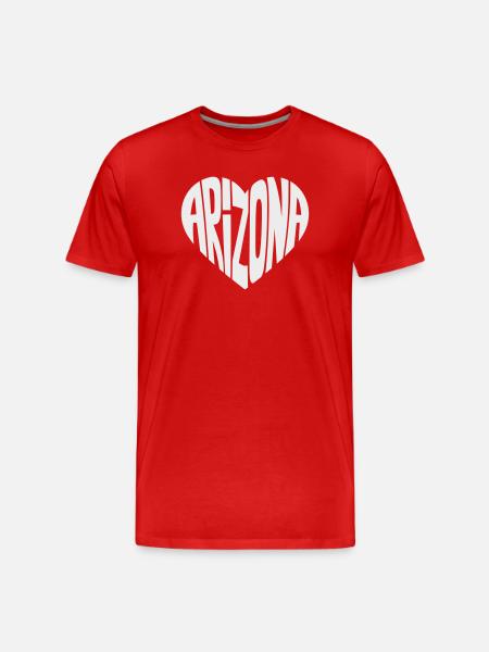 Arizona Heart Typo - Men's Premium Organic T-Shirt - red