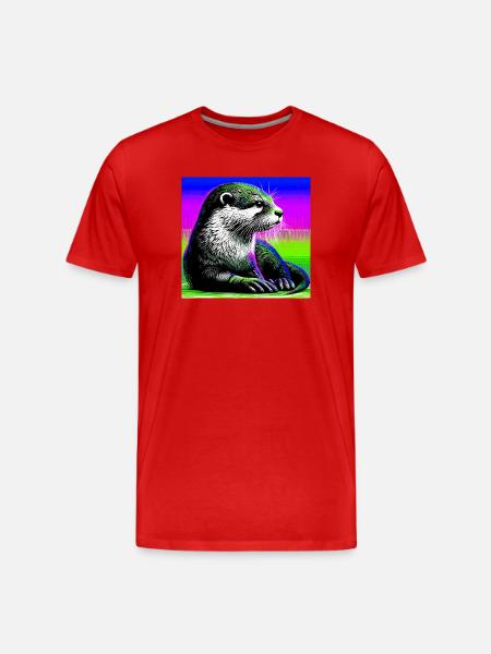 otter - Men's Premium Organic T-Shirt - red