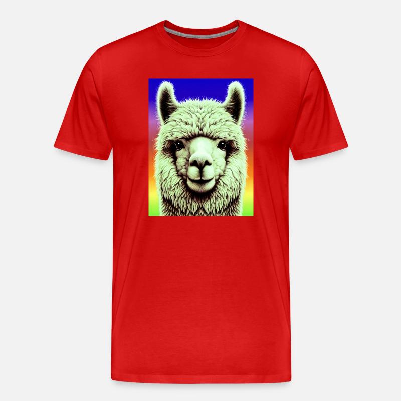 Alpaka - Männer Premium Bio T-Shirt - Rot