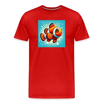Poisson-clown - T-shirt bio Premium Homme - rouge - Devant - Damien (186cm)