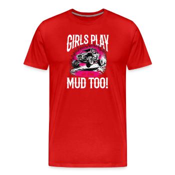 UTV Off Road Girl Woman 4 Wheeler Side by side - Männer Premium Bio T-Shirt - Rot - Vorne - Damien (186cm)