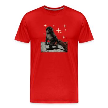 Bébé Singe Coup de Poing - T-shirt bio Premium Homme - rouge - Devant - Damien (186cm)