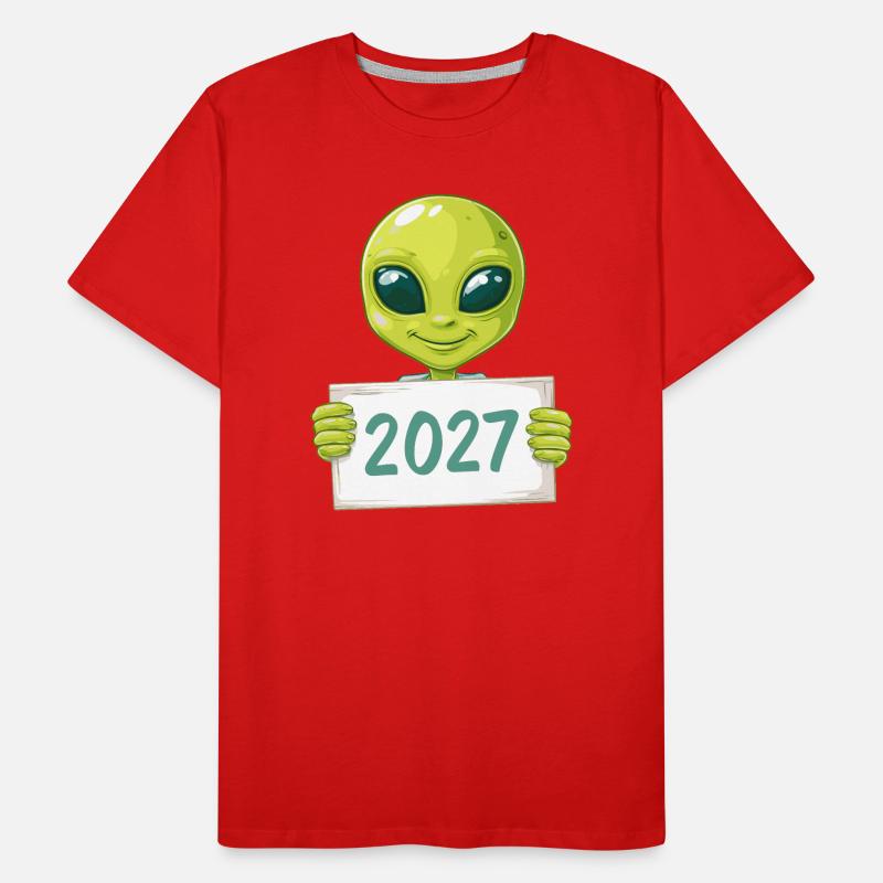 Alien vert sympathique T-shirt bio Premium Homme