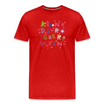 Kindergarten  - Männer Premium Bio T-Shirt - Rot - Vorne - Damien (186cm)