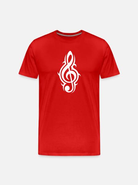 clef tribal style music love - Men's Premium Organic T-Shirt - red