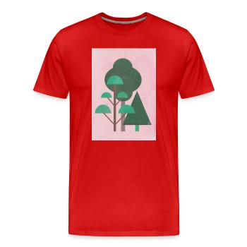 Wald - Männer Premium Bio T-Shirt - Rot - Vorne - Damien (186cm)