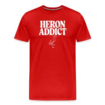 Reihersüchtiger - Männer Premium Bio T-Shirt - Rot - Vorne - Damien (186cm)