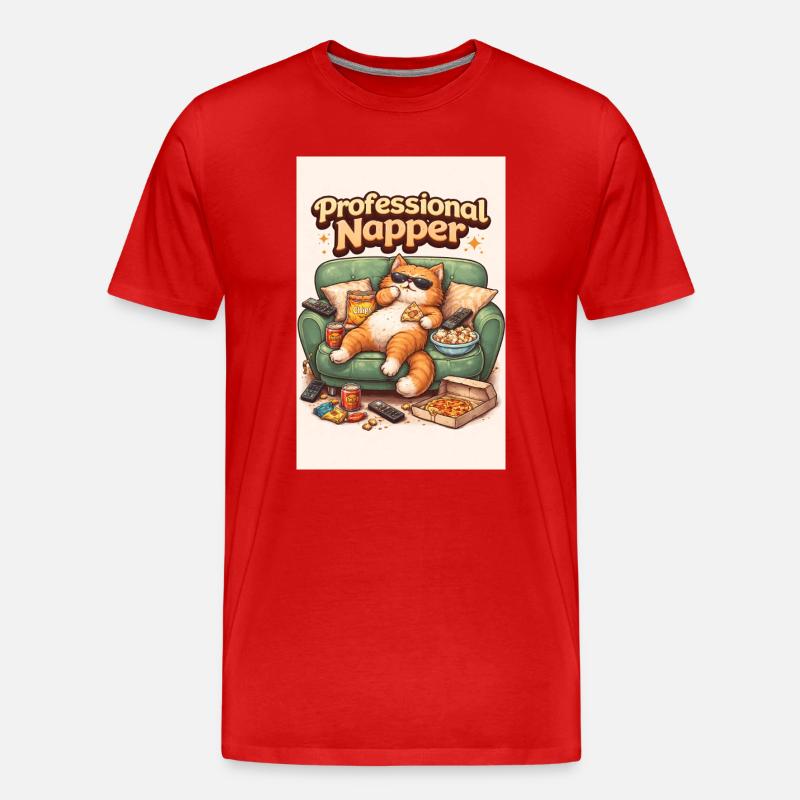 Professionelles Nickerchen - Männer Premium Bio T-Shirt - Rot