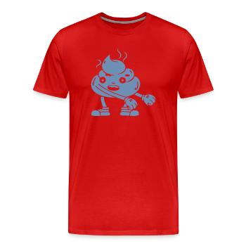 Danse drôle de tas de caca - T-shirt bio Premium Homme - rouge - Devant - Damien (186cm)