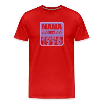 Mutti 1996 - Männer Premium Bio T-Shirt - Rot - Vorne - Damien (186cm)