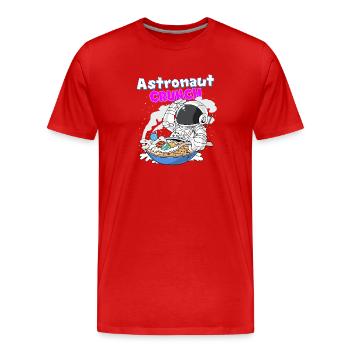 Astronaut Crunch Breakfast Cornflakes Cereal - Men's Premium Organic T-Shirt - red - Front - Damien (186cm)