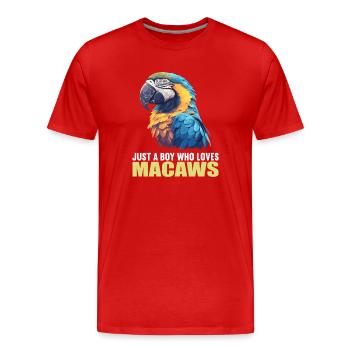 L’ère de l’ara - T-shirt bio Premium Homme - rouge - Devant - Damien (186cm)