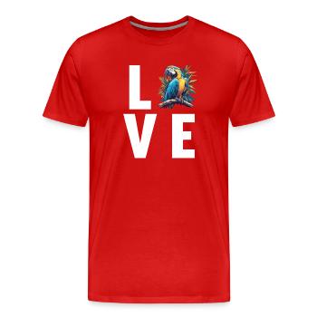 L’ère de l’ara - T-shirt bio Premium Homme - rouge - Devant - Damien (186cm)