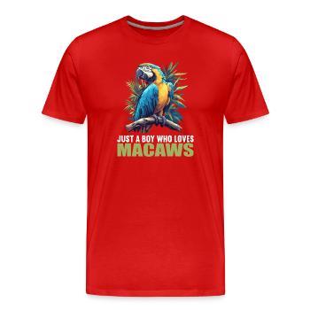 Aras Ara - Männer Premium Bio T-Shirt - Rot - Vorne - Damien (186cm)