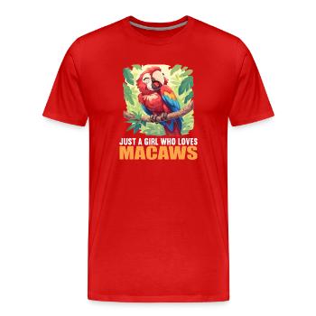 L’ère de l’ara - T-shirt bio Premium Homme - rouge - Devant - Damien (186cm)