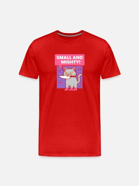 Small and powerful cat design - Men's Premium Organic T-Shirt - red