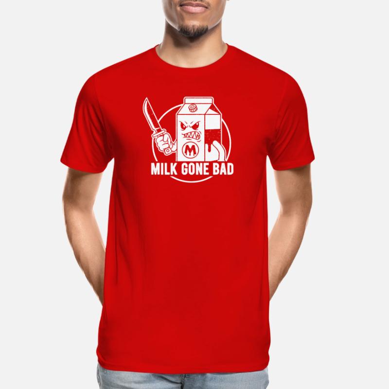 Milch geht böse: bedrohliche Kartonfigur Männer Premium Bio T-Shirt