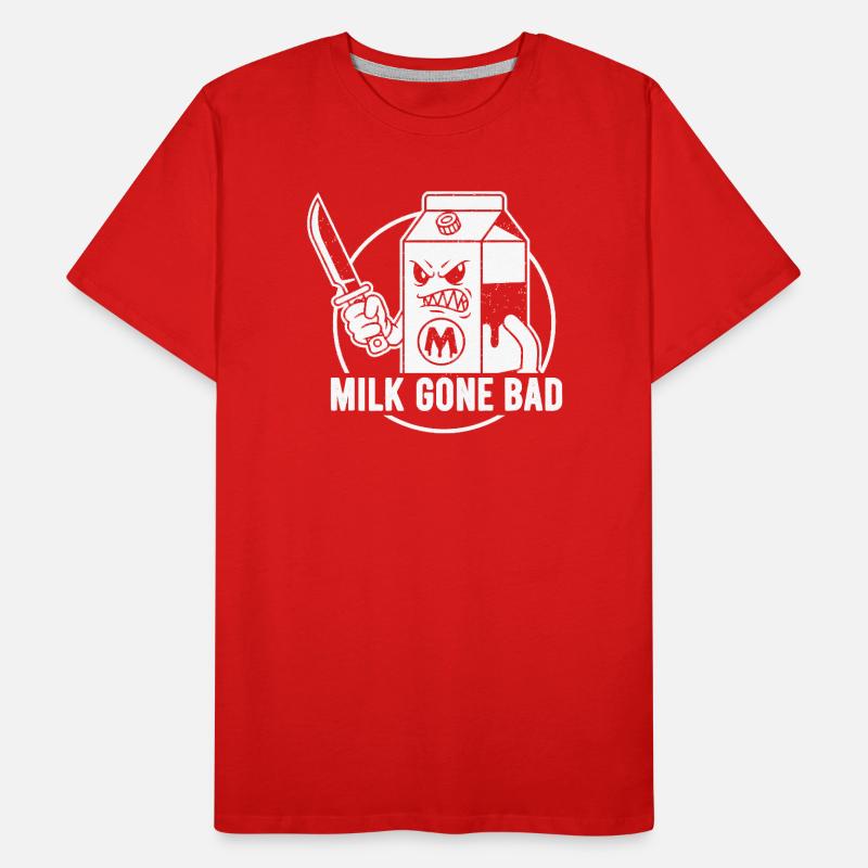 Le lait devient mauvais : une silhouette menaçante en carton T-shirt bio Premium Homme