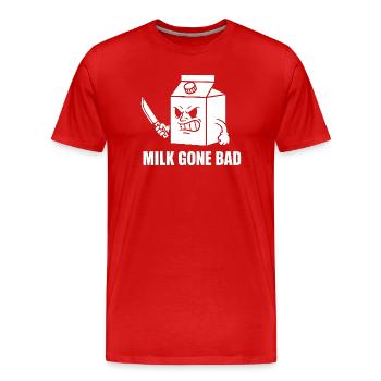 Dessin animé Rage Pourrie du Lait - T-shirt bio Premium Homme - rouge - Devant - Damien (186cm)