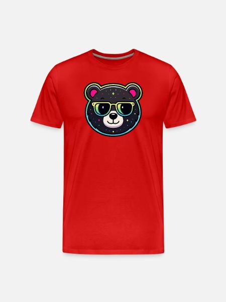 Astral Bear Sonnenbrille - Männer Premium Bio T-Shirt - Rot