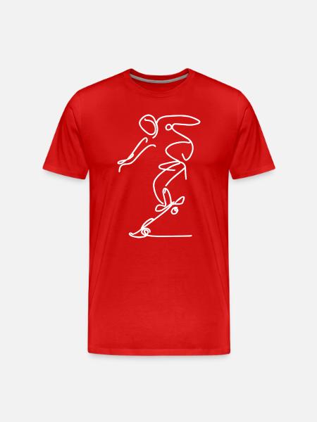 Skateboarder Drawing - Men's Premium Organic T-Shirt - red