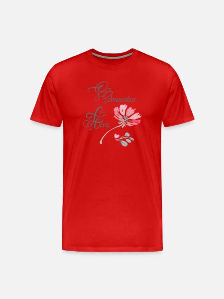 Schwesterherz - Männer Premium Bio T-Shirt - Rot