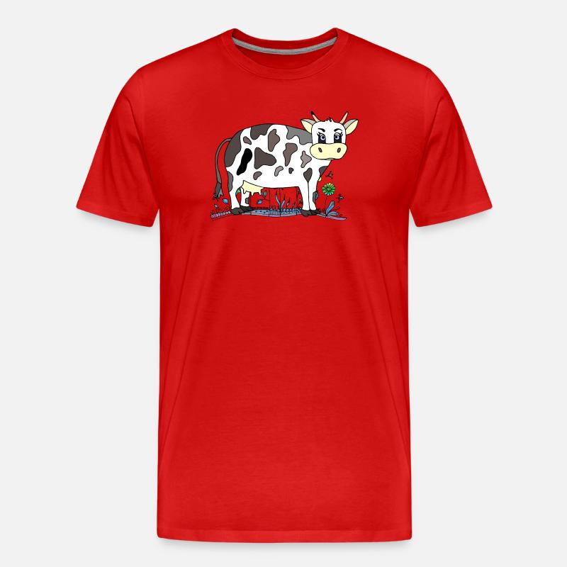 Kuh - Männer Premium Bio T-Shirt - Rot