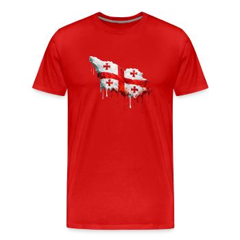Drapeau géorgien couleur colorée - T-shirt bio Premium Homme - rouge - Devant - Damien (186cm)