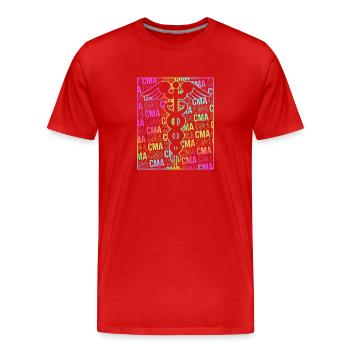 Assistant médical MFA - T-shirt bio Premium Homme - rouge - Devant - Damien (186cm)
