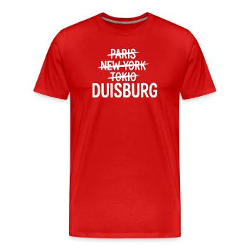 Duisburg, Ruhrpott, Sac de la Ville de la région de la Ruhr, Cap - T-shirt bio Premium Homme - rouge - Devant - Damien (186cm)