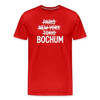 Bochum, Ruhrpott, Sac de la Ville de la région de la Ruhr, Casquette - T-shirt bio Premium Homme - rouge - Devant - Damien (186cm)