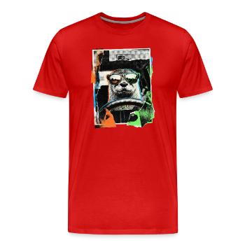 loutre drôle - T-shirt bio Premium Homme - rouge - Devant - Damien (186cm)