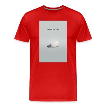 Craque l’idée : design minimaliste d’affiche - T-shirt bio Premium Homme - rouge - Devant - Damien (186cm)