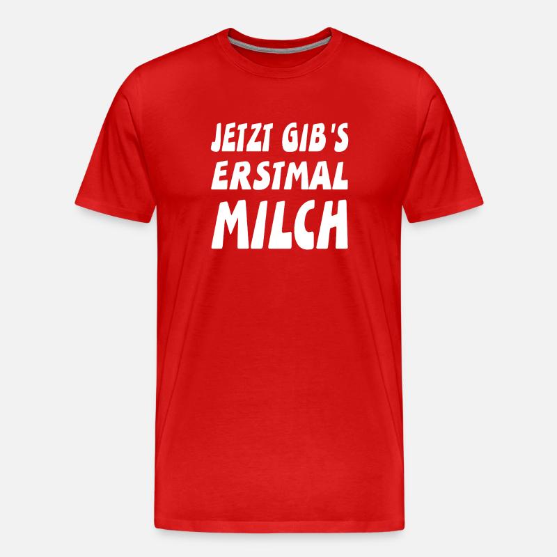 Milch - Männer Premium Bio T-Shirt - Rot