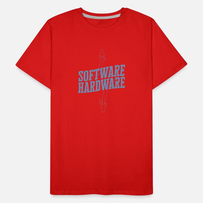 Funny IT Saying Software Hardware Word Game Men's Premium Organic T-Shirt