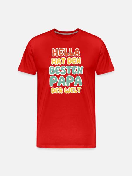 Spruch Hella - Männer Premium Bio T-Shirt - Rot
