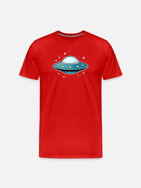 UFO sticker flying saucer - Men's Premium Organic T-Shirt - red