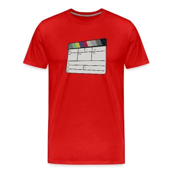 Cinematic Clapperboard Color Bars Retro Film - Men's Premium Organic T-Shirt - red - Front - Damien (186cm)
