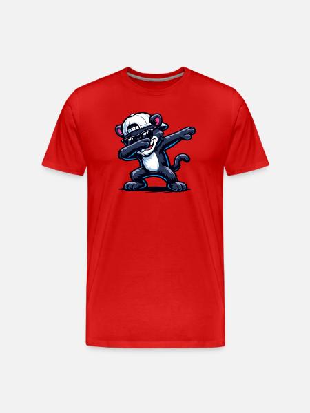 Dabbing Panther - Men's Premium Organic T-Shirt - red