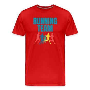 Running Team - Männer Premium Bio T-Shirt - Rot - Vorne - Damien (186cm)