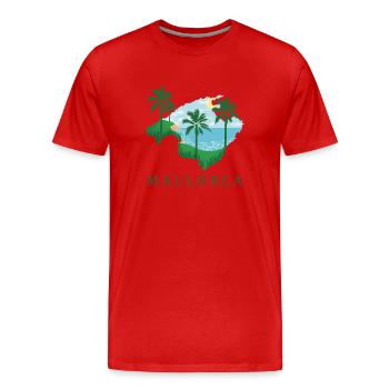 Mallorca Palm Island Sunset - Men's Premium Organic T-Shirt - red - Front - Damien (186cm)