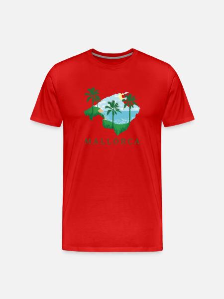 Mallorca Palm Island Sunset - Men's Premium Organic T-Shirt - red