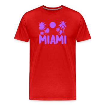 Miami - T-shirt bio Premium Homme - rouge - Devant - Damien (186cm)